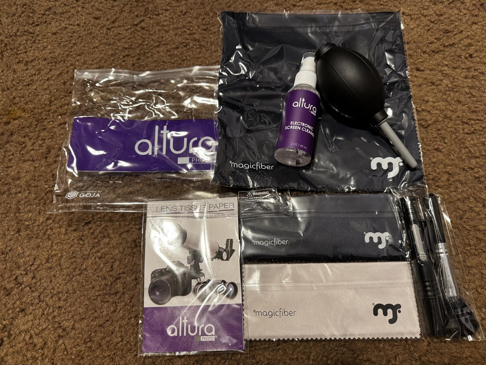 Altura Photo Camera Cleaning Kit - Lens Cleaner Spray, Brush, Pen, Blower, Microfiber Cleaning Cloths, Tissue Wipes for Canon Nikon Sony Fuji Olympus Pentax Sigma Tamron DSLR & Mirrorless Cameras customer photo 1