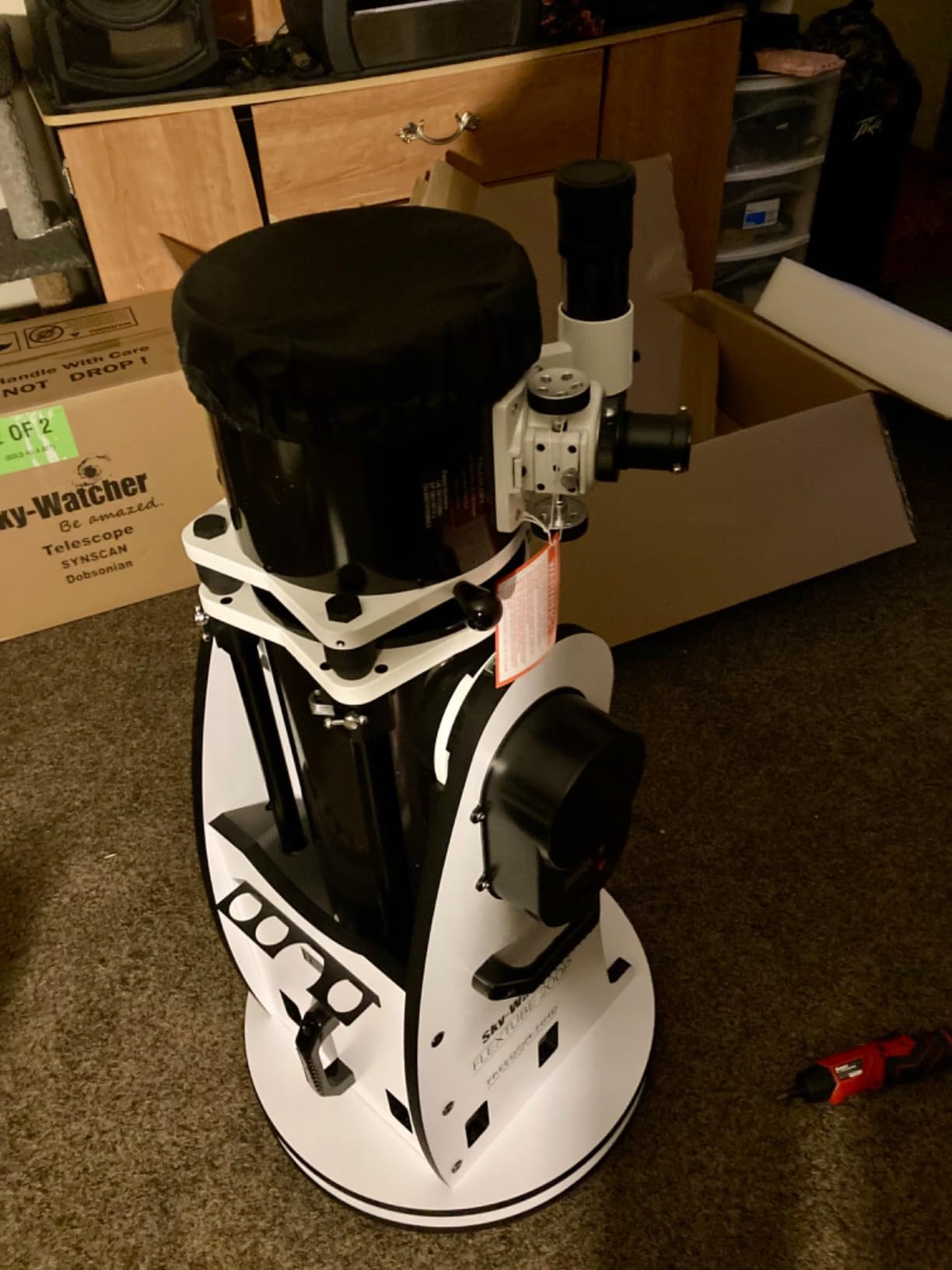 SkyWatcher Flextube 250 SynScan Dobsonian 10-inch Collapsible Computerized GoTo Large Aperture Telescope, White, (S11810) - Customer Photo 1