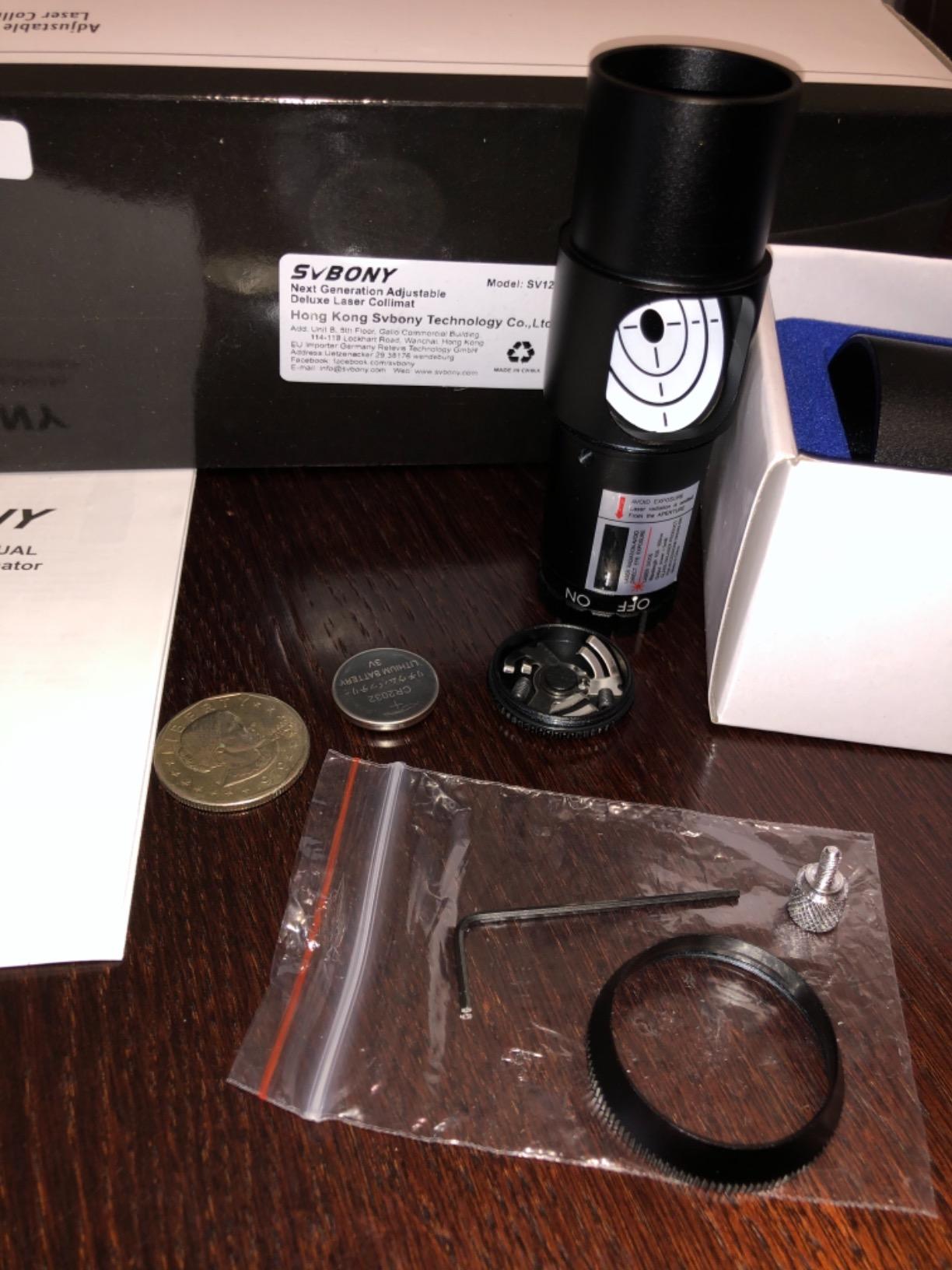 SVBONY SV121 Red Laser Collimator, Adjustable 1.25 inch Collimation Eyepiece, with 2 inches Adapter, Telescope Accessory for Newtonian Dobsonian Marca Telescope - Customer Photo 1