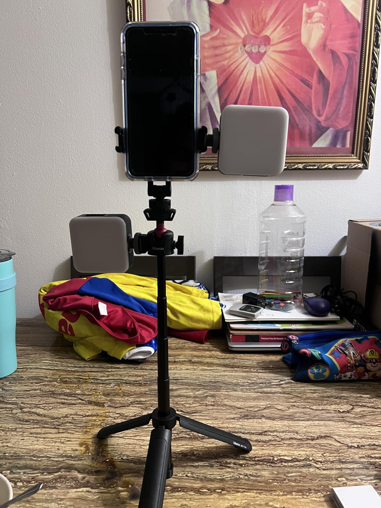 ULANZI MT-16 Extendable Mini Camera Tripod, 4 Levels Adjustment 360° Ball Head Cold Shoe Lightweight Portable Vlog Travel Selfie Stick Handle Grip Desktop Webcam Tripod for DSLR Action Camera - Customer Photo 1