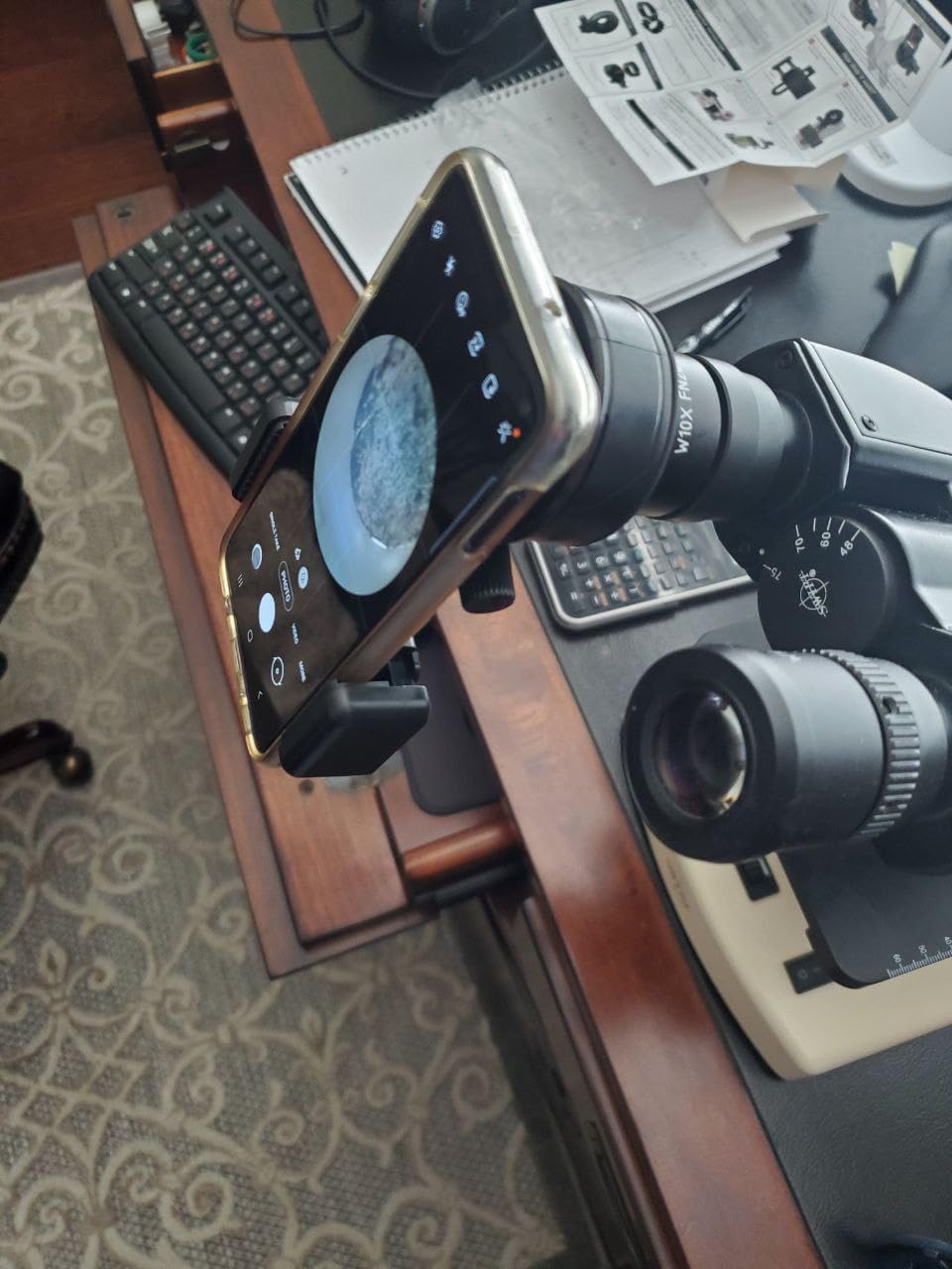 LAKWAR Telescope Phone Adapter, Universal Cell Phone Mount Compatible Binoculars, Monocular, Microscope, Spotting Scope, Telescope, Smartphone Holder Clip Bracket Fits Almost of Mobile Phones Customer Review LAKWAR Telescope Phone Adapter, Universal Cell Phone Mount Compatible Binoculars, Monocular, Microscope, Spotting Scope, Telescope, Smartphone Holder Clip Bracket Fits Almost of Mobile Phones - Customer Photo 2