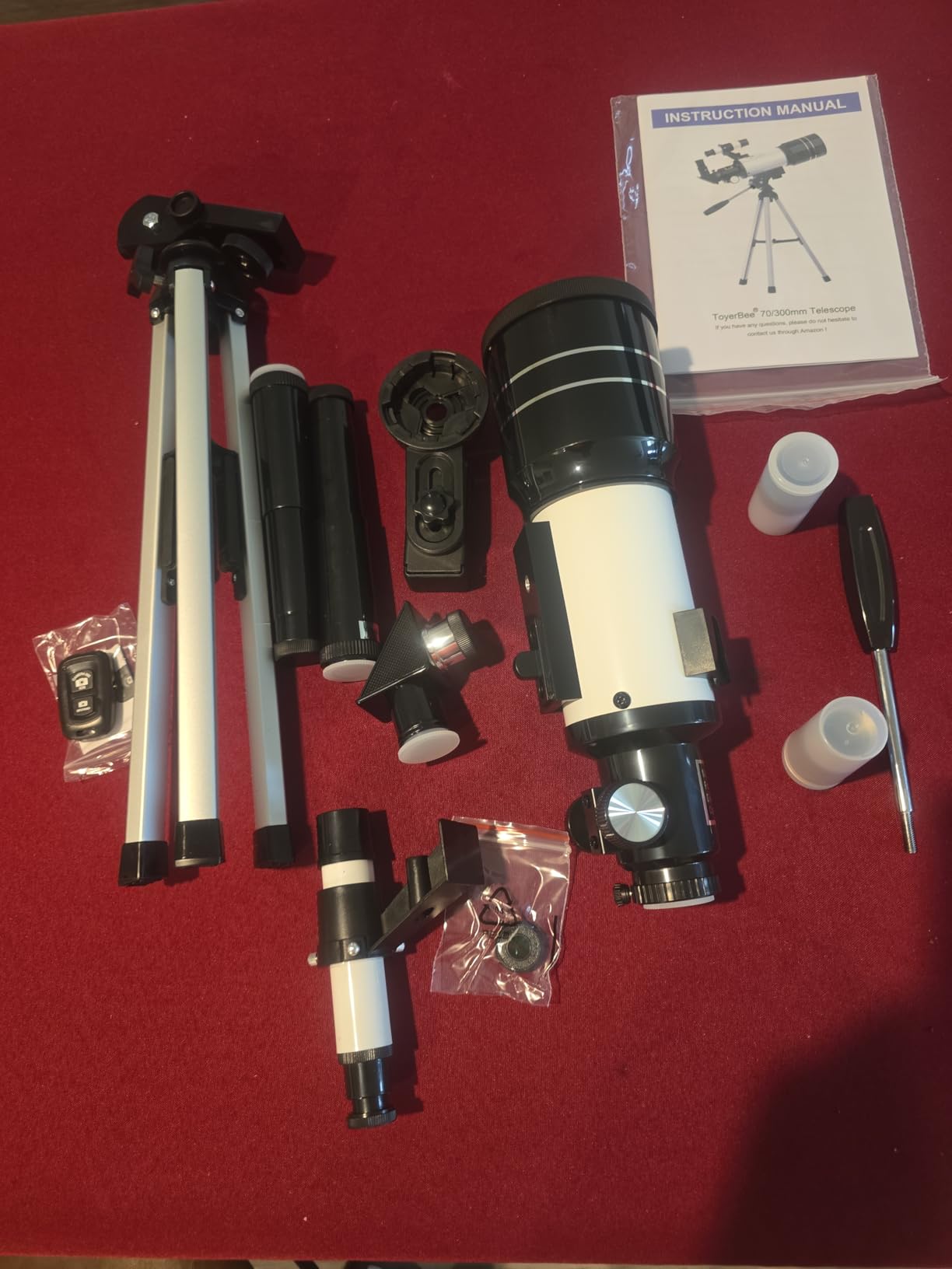 Telescope for Adults & Kids, 70mm Aperture Refractor (15X-150X) Portable Travel Telescope with Phone Adapter & Wireless Remote, Astronomy Beginners Gifts, Black Customer Review Telescope for Adults & Kids, 70mm Aperture Refractor (15X-150X) Portable Travel Telescope with Phone Adapter & Wireless Remote, Astronomy Beginners Gifts, Black - Customer Photo 2