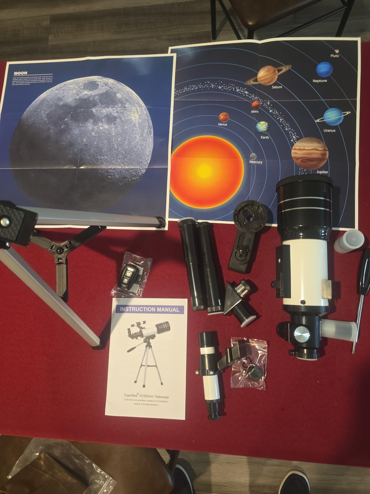 Telescope for Adults & Kids, 70mm Aperture Refractor (15X-150X) Portable Travel Telescope with Phone Adapter & Wireless Remote, Astronomy Beginners Gifts, Black Customer Review Telescope for Adults & Kids, 70mm Aperture Refractor (15X-150X) Portable Travel Telescope with Phone Adapter & Wireless Remote, Astronomy Beginners Gifts, Black - Customer Photo 2