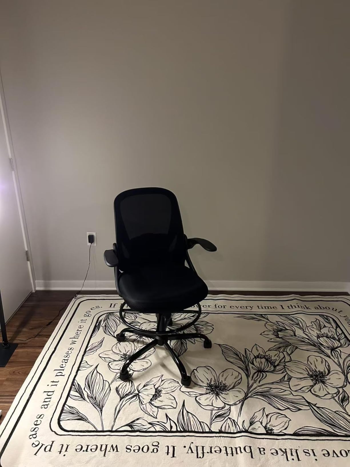 Primy Drafting Chair Tall Office Chair with Flip-up Armrests Executive Ergonomic Computer Standing Desk Chair with Lumbar Support and Adjustable Footrest Ring (Black) Customer Review Primy Drafting Chair Tall Office Chair with Flip-up Armrests Executive Ergonomic Computer Standing Desk Chair with Lumbar Support and Adjustable Footrest Ring (Black) - Customer Photo 2