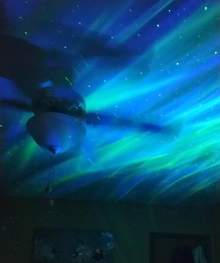 Northern Galaxy Light Aurora Projector with 33 Light Effects, LED Star Projector for Bedroom Nebula Lamp, Remote Control, White Noises, Bluetooth Speaker for Parties - Customer Photo 5