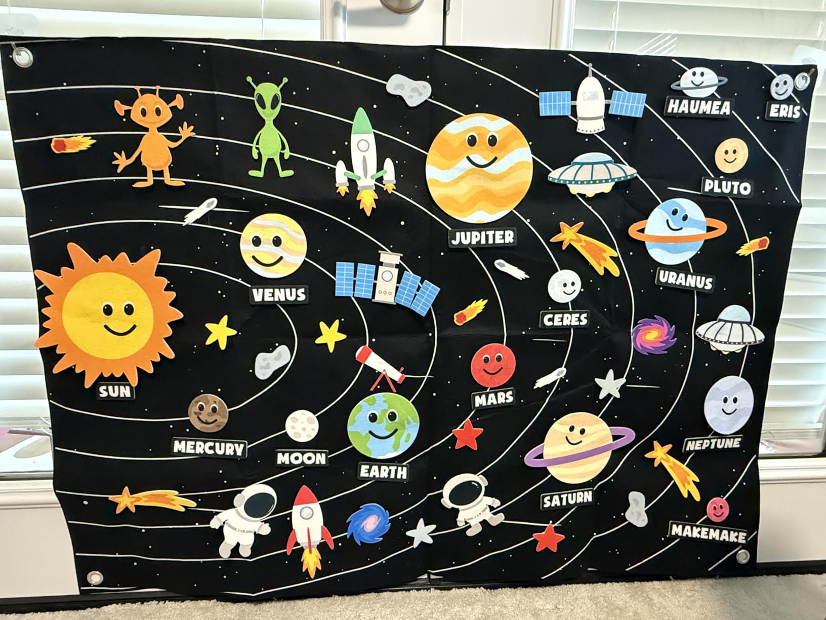 Solar System for Kids Toys with 61 Felt Figures - BONNYCO | Space Montessori Toys, Girls Boys Birthday Gifts Planets | Felt Board for Toddlers Story, Educational Kids Gifts 3 4 5 6 7 8 Years Christmas - Customer Photo 1