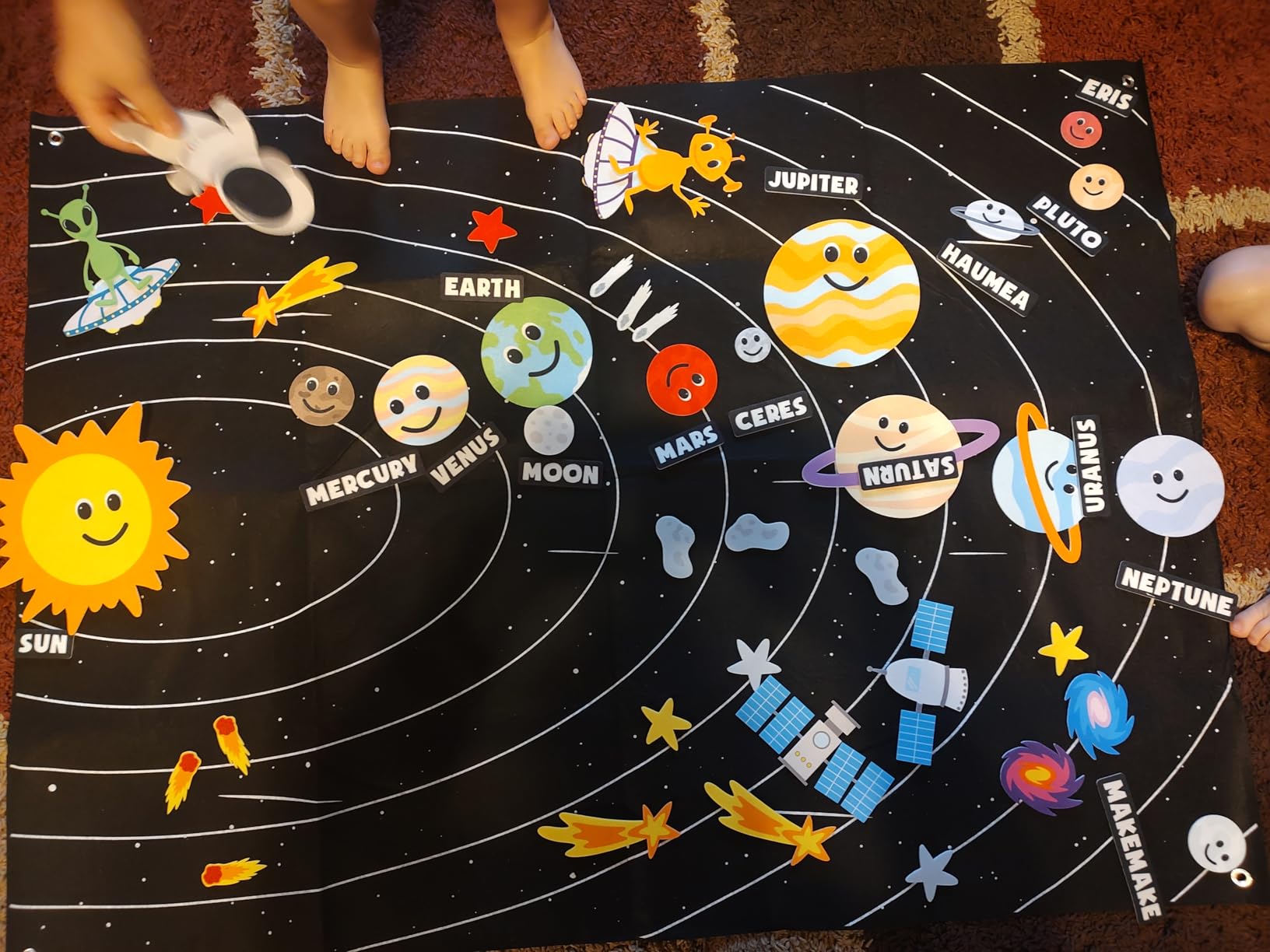 Solar System for Kids Toys with 61 Felt Figures - BONNYCO | Space Montessori Toys, Girls Boys Birthday Gifts Planets | Felt Board for Toddlers Story, Educational Kids Gifts 3 4 5 6 7 8 Years Christmas - Customer Photo 2