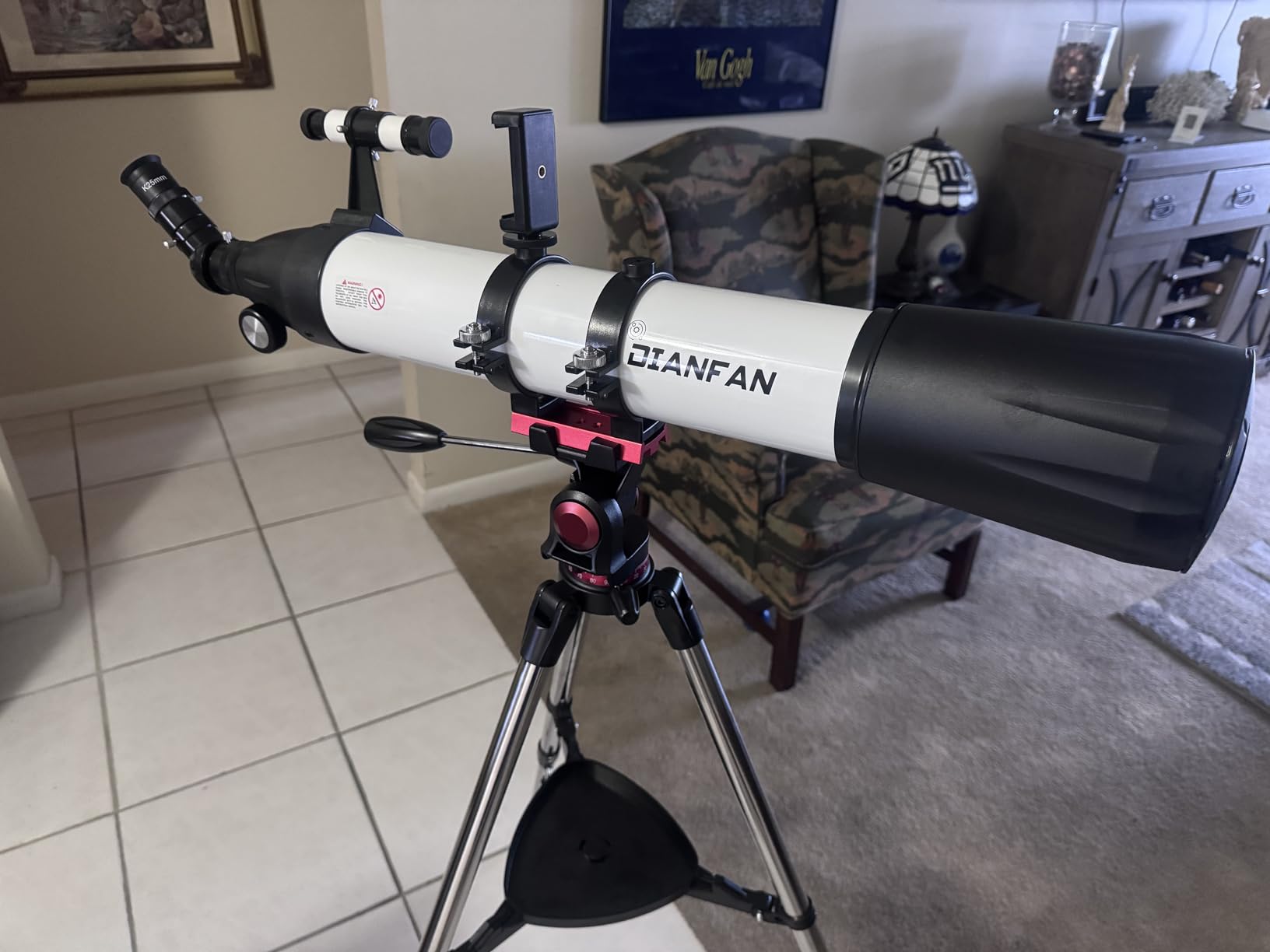 Dianfan Telescope,90mm Aperture 800mm Telescopes for Adults Astronomy,Portable Professional Refractor Telescope for Beginners,with Stainless Tripod & Phone Adapter,Carry Bag Customer Review Dianfan Telescope,90mm Aperture 800mm Telescopes for Adults Astronomy,Portable Professional Refractor Telescope for Beginners,with Stainless Tripod & Phone Adapter,Carry Bag - Customer Photo 2