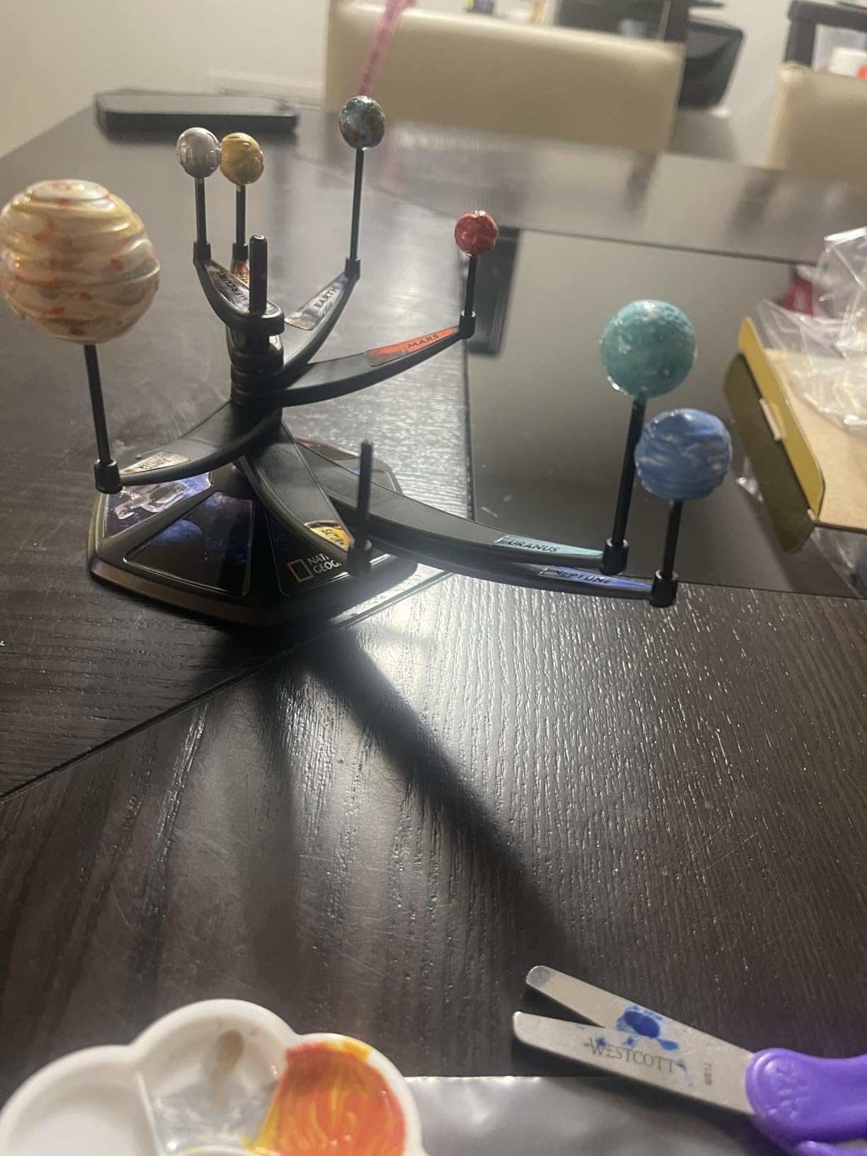 National Geographic Glow-in-The-Dark Solar System Model Kit for Kids - Build & Paint a 3D Planetary Model with Movable Arms, STEM Projects for Kids Ages 8-12, Space Themed Bedroom Decor - Customer Photo 1