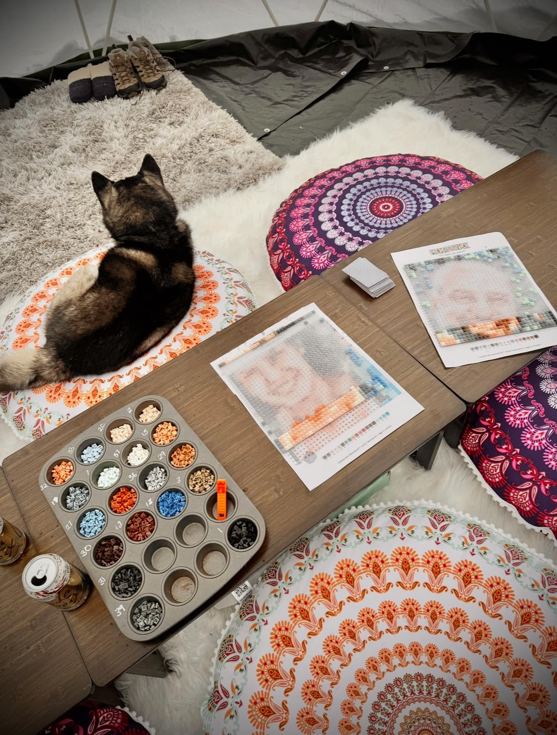 12FT Garden Dome Tent, Geodesic Dome Greenhouse with PVC Clear Cover, Waterproof Garden Bubble Dome Tent House with 2 x 10M Light Strings for Outdoor, Patio, Backyard, Party (Green Edge, 12.5FT/3.8M) - Customer Photo 2