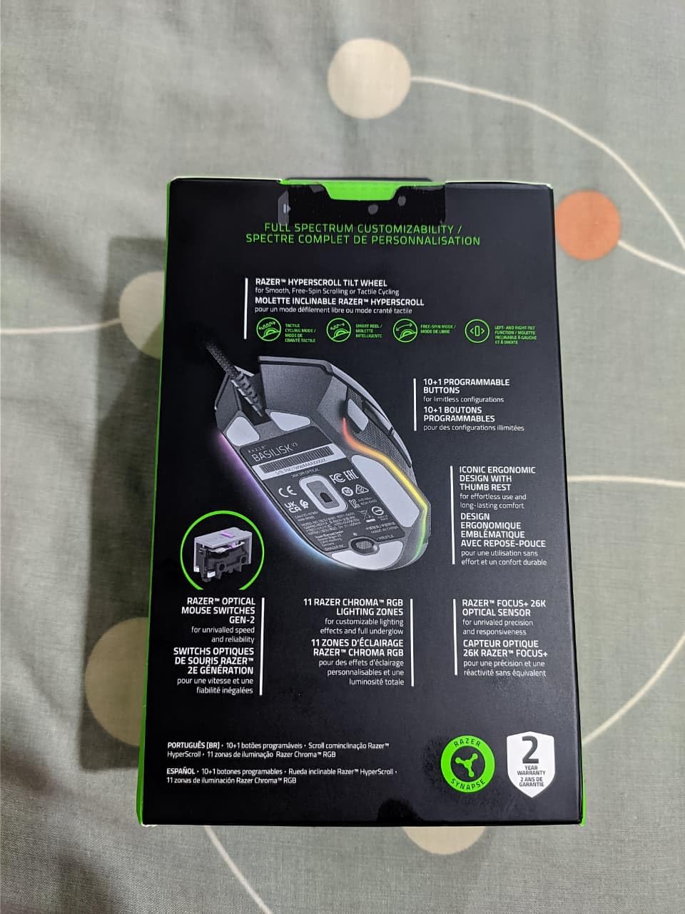 Razer Basilisk V3 Customizable Ergonomic Gaming Mouse: Fastest Gaming Mouse Switch - Chroma RGB Lighting - 26K DPI Optical Sensor - 11 Programmable Buttons - HyperScroll Tilt Wheel - Classic Black Customer Review Razer Basilisk V3 Customizable Ergonomic Gaming Mouse: Fastest Gaming Mouse Switch - Chroma RGB Lighting - 26K DPI Optical Sensor - 11 Programmable Buttons - HyperScroll Tilt Wheel - Classic Black - Customer Photo 4