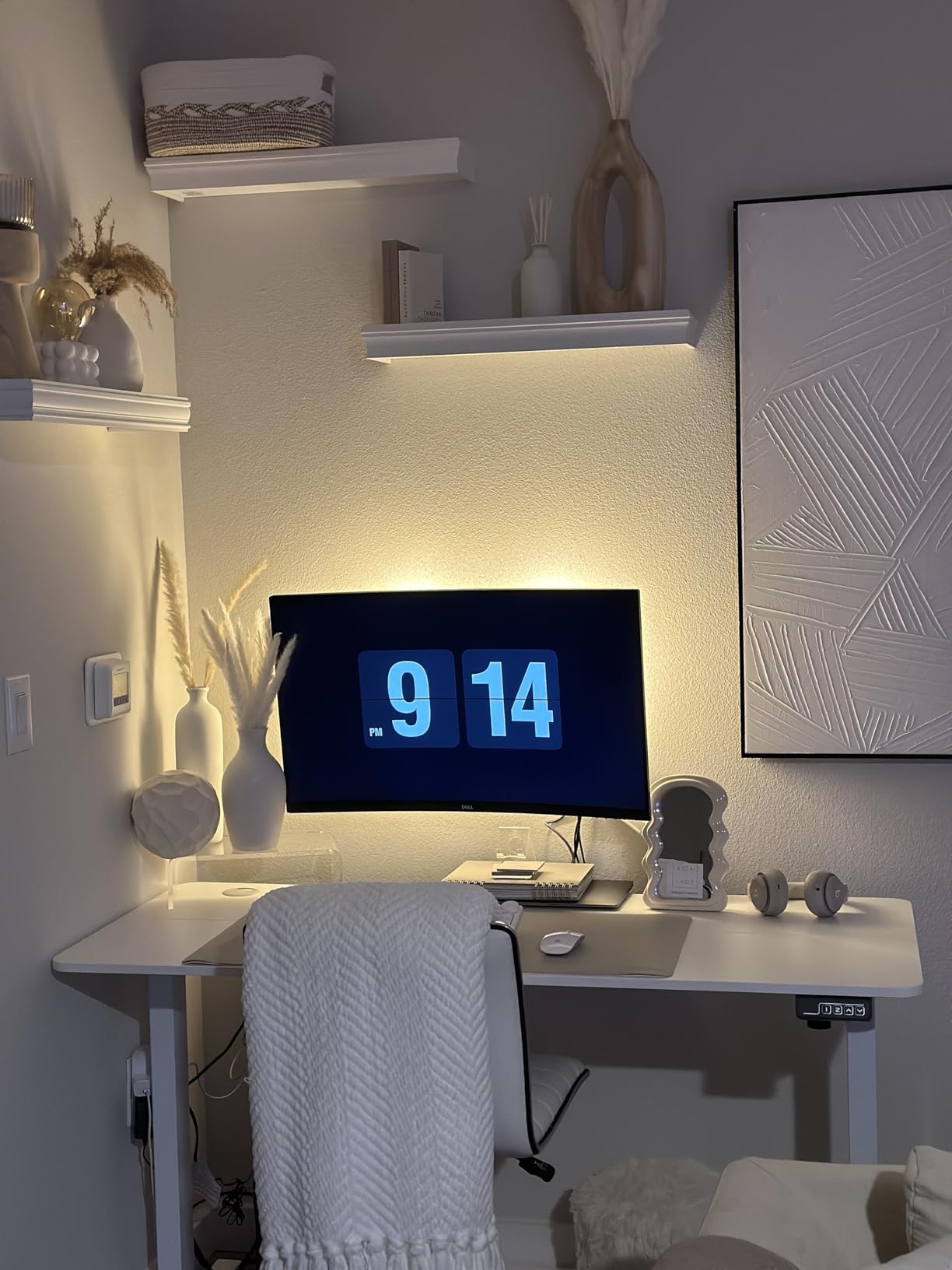 Furmax 55 x 24 Inches Electric Height Adjustable Standing Desk Large Sit Stand Up Desk Home Office Computer Desk Memory Preset with T-Shaped Metal Bracket, Black - Customer Photo 1