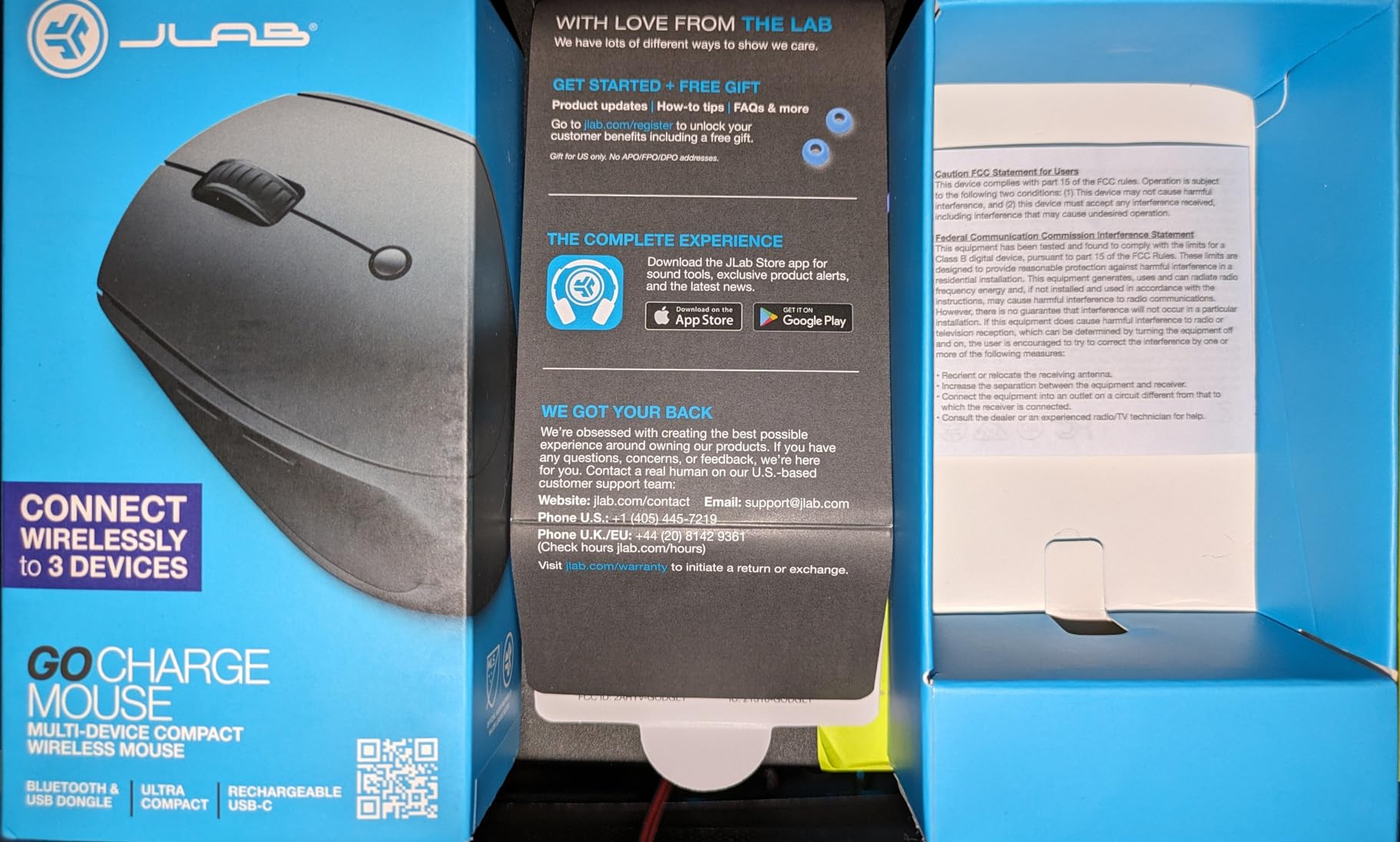 JLab GO Charge Wireless Mouse, Connect Via Bluetooth or USB Wireless Dongle, Multi-Device Toggle, Portable, Ultra-Compact and Lightweight for Work on The Go, Adjustable Tracking, (1 Pack) - Customer Photo 1