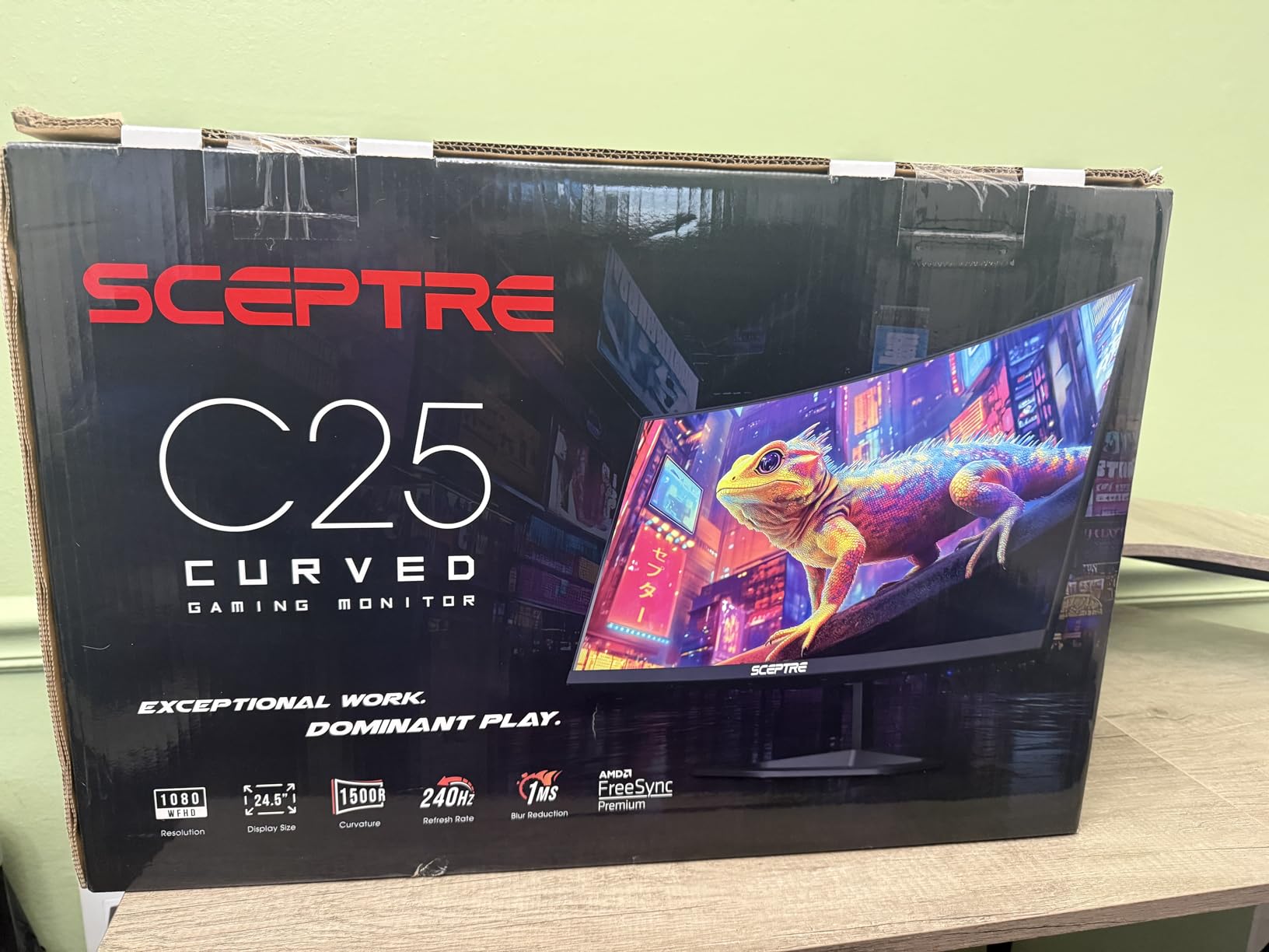 Sceptre New Curved 24.5-inch Gaming Monitor up to 240Hz 1080p R1500 1ms DisplayPort x2 HDMI x2 Blue Light Shift Build-in Speakers, Machine Black 2025 (C255B-FWT240 Series) - Customer Photo 1