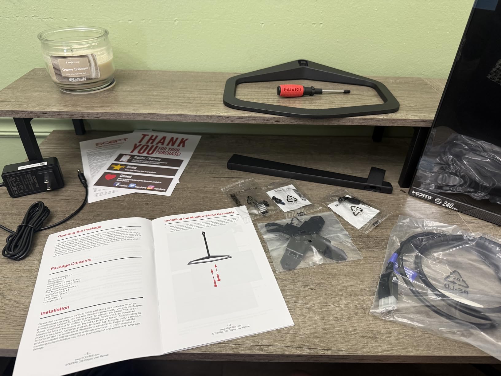 Sceptre New Curved 24.5-inch Gaming Monitor up to 240Hz 1080p R1500 1ms DisplayPort x2 HDMI x2 Blue Light Shift Build-in Speakers, Machine Black 2025 (C255B-FWT240 Series) - Customer Photo 2