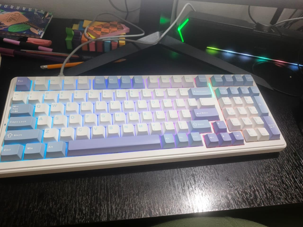 AULA F99 Wireless Mechanical Keyboard,Tri-Mode BT5.0/2.4GHz/USB-C Hot Swappable Custom Keyboard,Pre-lubed Linear Switches,RGB Backlit Computer Gaming Keyboards for PC/Tablet/PS/Xbox Customer Review AULA F99 Wireless Mechanical Keyboard,Tri-Mode BT5.0/2.4GHz/USB-C Hot Swappable Custom Keyboard,Pre-lubed Linear Switches,RGB Backlit Computer Gaming Keyboards for PC/Tablet/PS/Xbox - Customer Photo 5