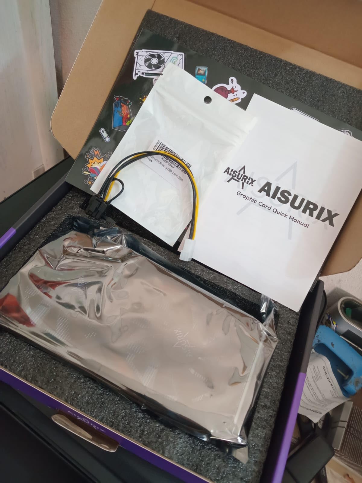 AISURIX RX 580 Graphics Card, 2048SP, Real 8GB, GDDR5, 256 Bit, Pc Gaming Video Card, 2XDP, HDMI, PCI Express 3.0 with Freeze Fan Stop for Desktop Computer Gaming Gpu - Customer Photo 2