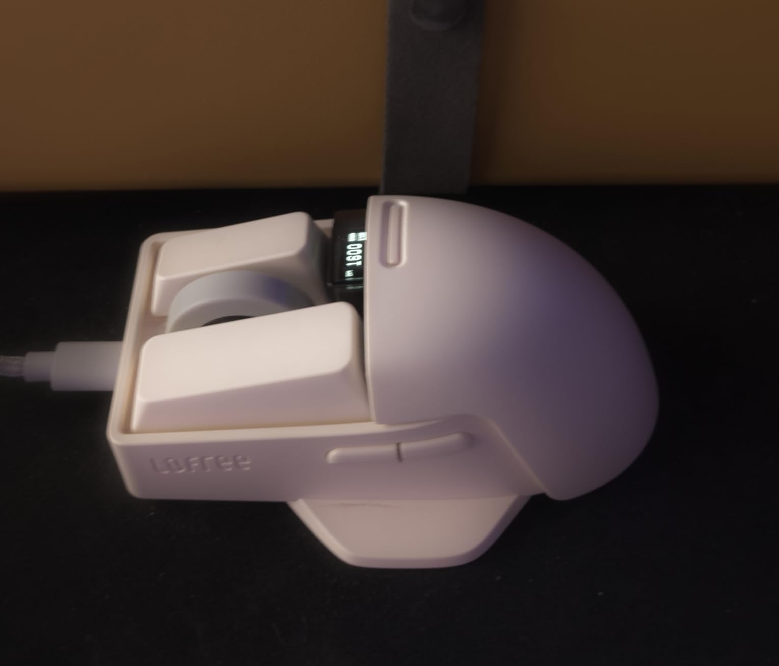 LOFREE Touch PBT Wireless Mouse with USB Receiver, Bluetooth, Wired Connection, Rechargeable, 4000 DPI with OLED Screen Compatible with Glass Surface for Mac Windows PC Notebook/Block Retro Grey - Customer Photo 1