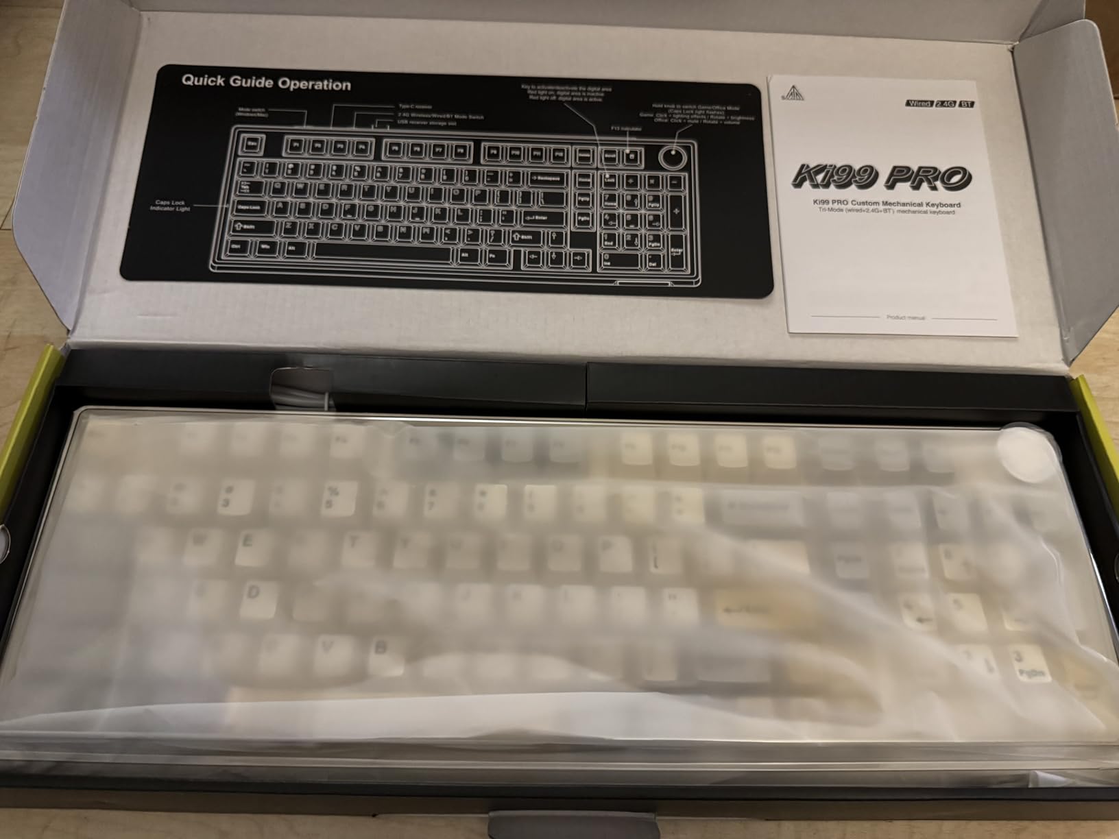 SOLAKAKA KI99 Pro 96% Wireless Mechanical Keyboard, RGB Gaming Keyboard, Hot-Swappable Pre-Lubed Switches, Gasket Structure Creamy Keyboards (Gradient-Black, Non-Silent Version) - Customer Photo 3