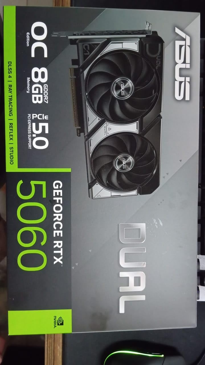 ASUS TUF Gaming GeForce RTX™ 5060 8GB GDDR7 OC Edition Gaming Graphics Card (PCIe® 5.0, HDMI®/DP 2.1, 3.1-Slot, Military-Grade Components, Protective PCB Coating, axial-tech Fans) - Customer Photo 2