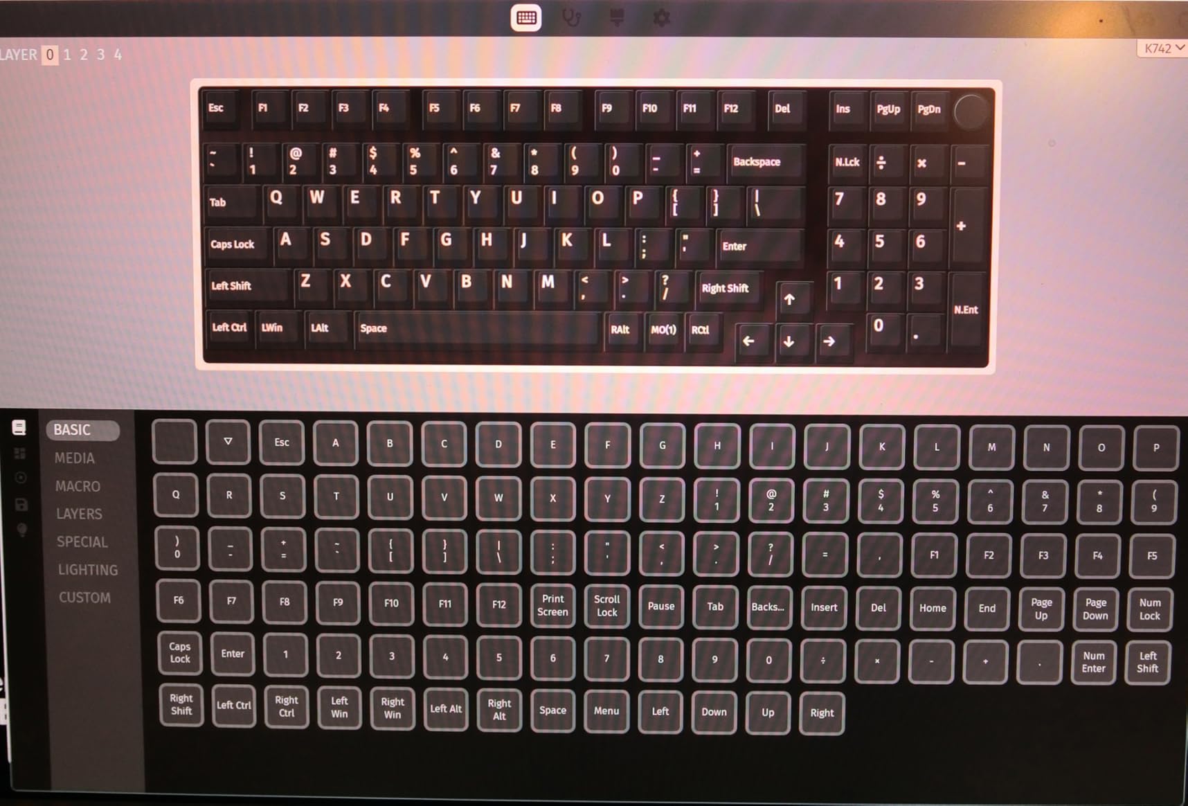 Redragon K742 Wireless Mechanical Gaming Keyboard with Knob, Bluetooth 5.0/2.4GHz/USB C Wired Creamy Keyboard with Number Pad for PC Computer, Hot Swappable RGB Backlits, Custom Linear Switch, Black - Customer Photo 5