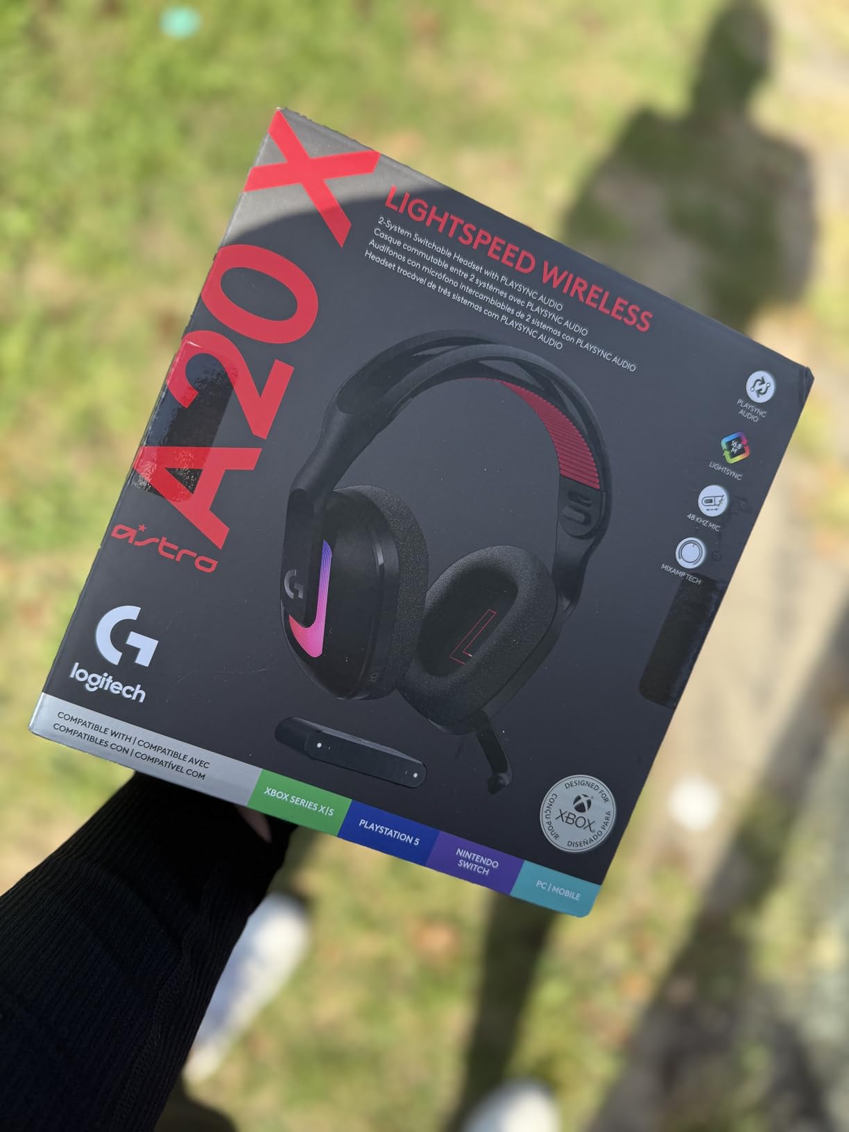 Logitech G Astro A20 X Lightspeed Wireless Gaming Headset for PS5, Xbox, Switch, PC with 2-System PLAYSYNC Audio, Bluetooth, LIGHTSYNC RGB, and 48 kHz Boom Mic - Black - Customer Photo 1