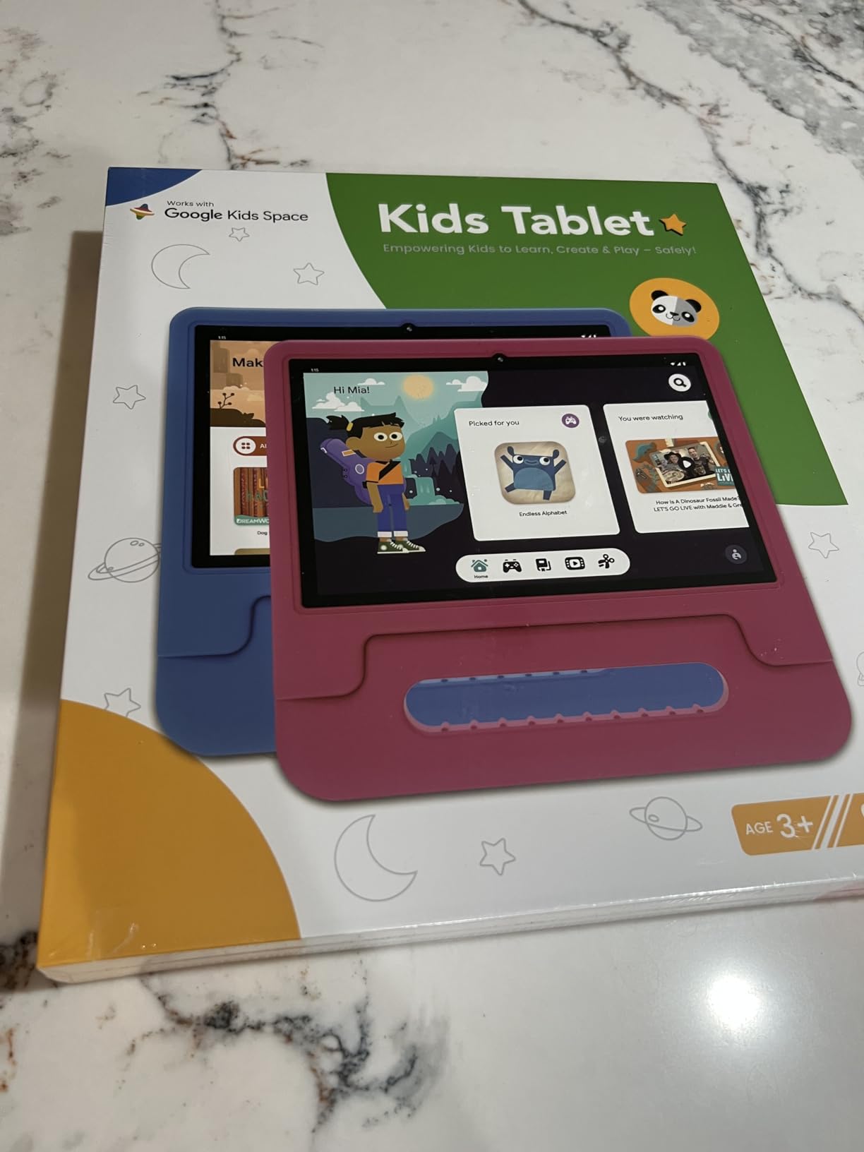 2025 Kids Tablet, 10.1 Inch Android 15 Tablet for Kids, 8+64GB Storage (1TB Expand), Octa-Core, WiFi 6, Pre-Installed Educational Apps, Parental Control, with EVA Protective Case, Eye Protection Mode - Customer Photo 1