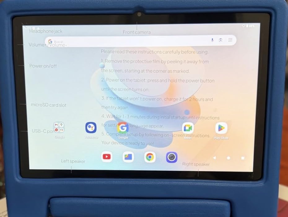 2025 Kids Tablet, 10.1 Inch Android 15 Tablet for Kids, 8+64GB Storage (1TB Expand), Octa-Core, WiFi 6, Pre-Installed Educational Apps, Parental Control, with EVA Protective Case, Eye Protection Mode - Customer Photo 2