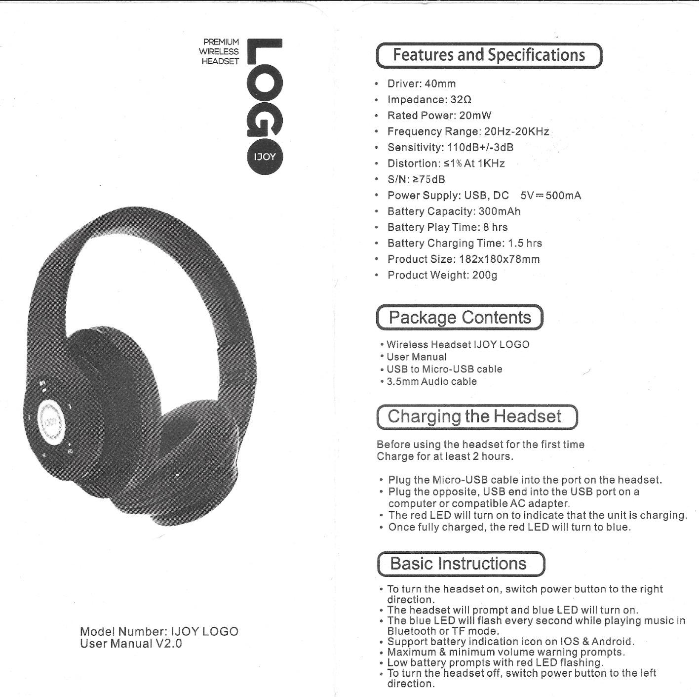 iJoy Bluetooth Headphones Over Ear, Wireless and Wired Foldable Headset Built-in Microphone - (Stealth) Adults Kids Men Women - Audifonos Auriculares Inalambricos - Customer Photo 2