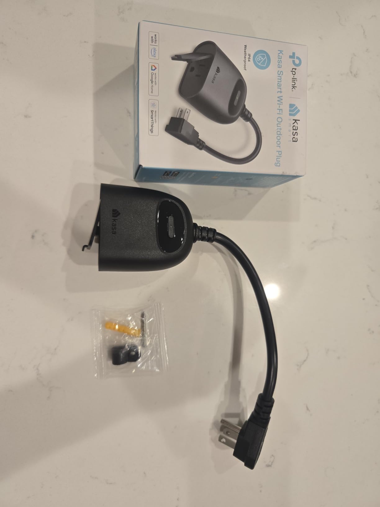 Kasa Outdoor Smart Plug, Smart Home Wi-Fi Outlet Timer, Max Load 15A/1875W, IP64 Weather Resistance, Compatible with Alexa, Google Home & SmartThings, No Hub Required, ETL Certified(KP401) Customer Review Kasa Outdoor Smart Plug, Smart Home Wi-Fi Outlet Timer, Max Load 15A/1875W, IP64 Weather Resistance, Compatible with Alexa, Google Home & SmartThings, No Hub Required, ETL Certified(KP401) - Customer Photo 1