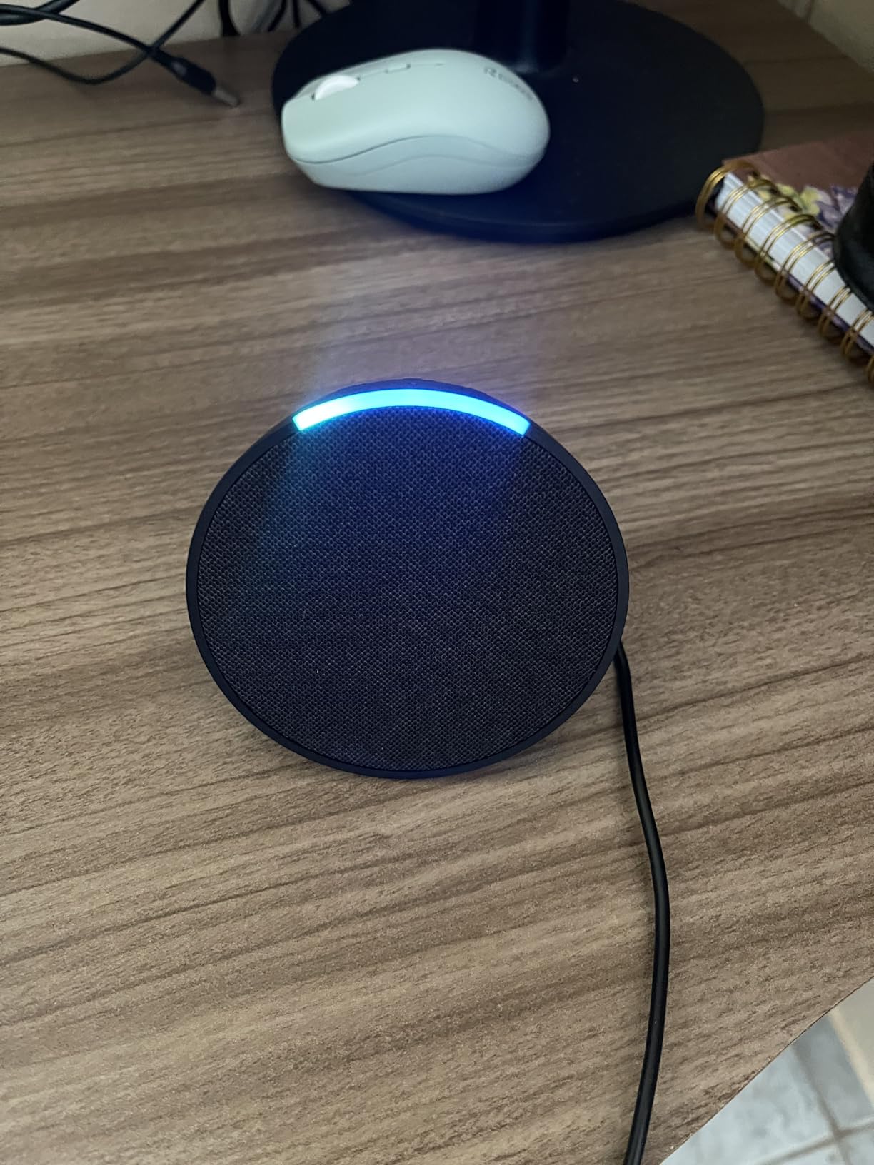 Amazon Echo Pop (newest model), Our smallest speaker with Alexa+ Early Access, Fits in any room, Charcoal - Customer Photo 3