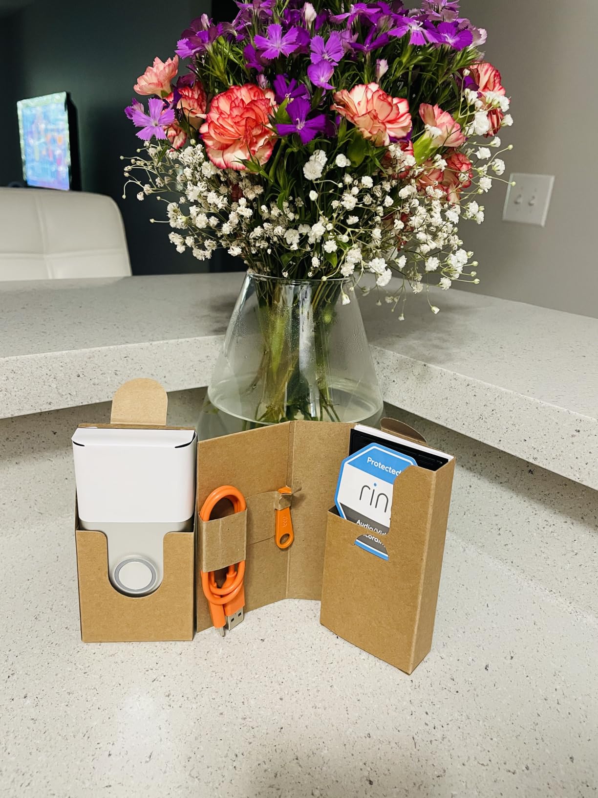 Ring Battery Doorbell | Home or business security with Head-to-Toe Video, Live View with Two-Way Talk, and Motion Detection & Alerts, Satin Nickel - Customer Photo 2