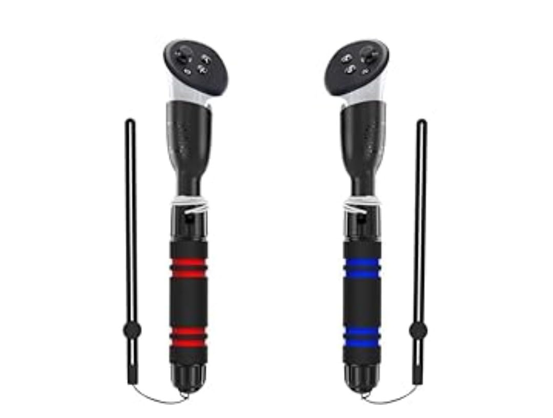 YOGES Handle Attachments Compatible with Meta Quest 3S/ Quest 3/ Oculus Quest 2/ Quest Pro/Rift S Controller Accessories, Dual Handles Extension Grips for Beat Saber Gorilla Tag Long Arms VR Games - Customer Photo 1