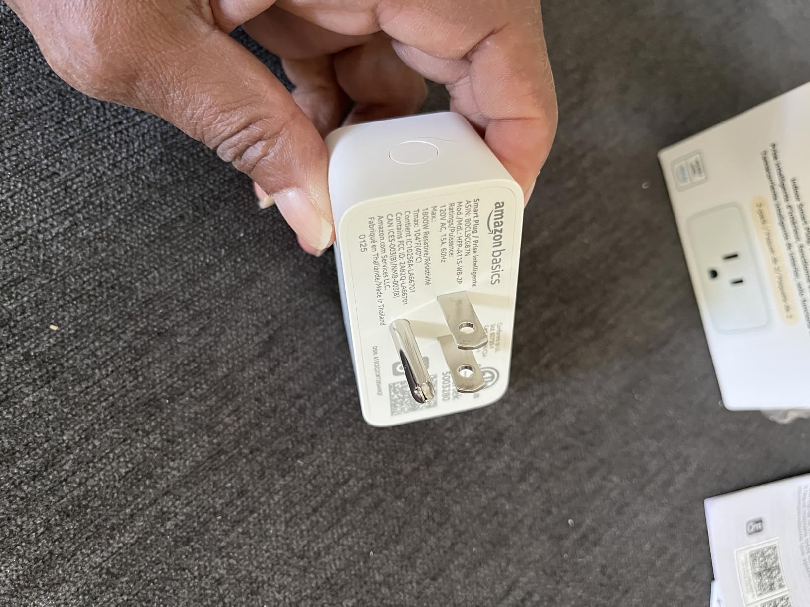 Amazon Basics Smart Plug, Works with Alexa Only, 2.4 GHz Wi-Fi, No Hub Required, 2 Pack, White Customer Review Amazon Basics Smart Plug, Works with Alexa Only, 2.4 GHz Wi-Fi, No Hub Required, 2 Pack, White - Customer Photo 1