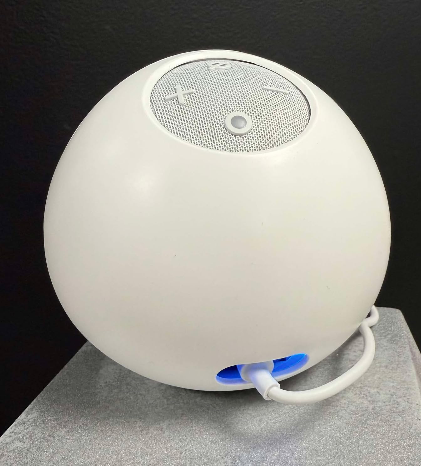 Echo Dot Bundle: Includes Echo Dot (5th Gen, newest model) | Glacier White and Limited Edition Disney Jack Skellington Shell - Customer Photo 1