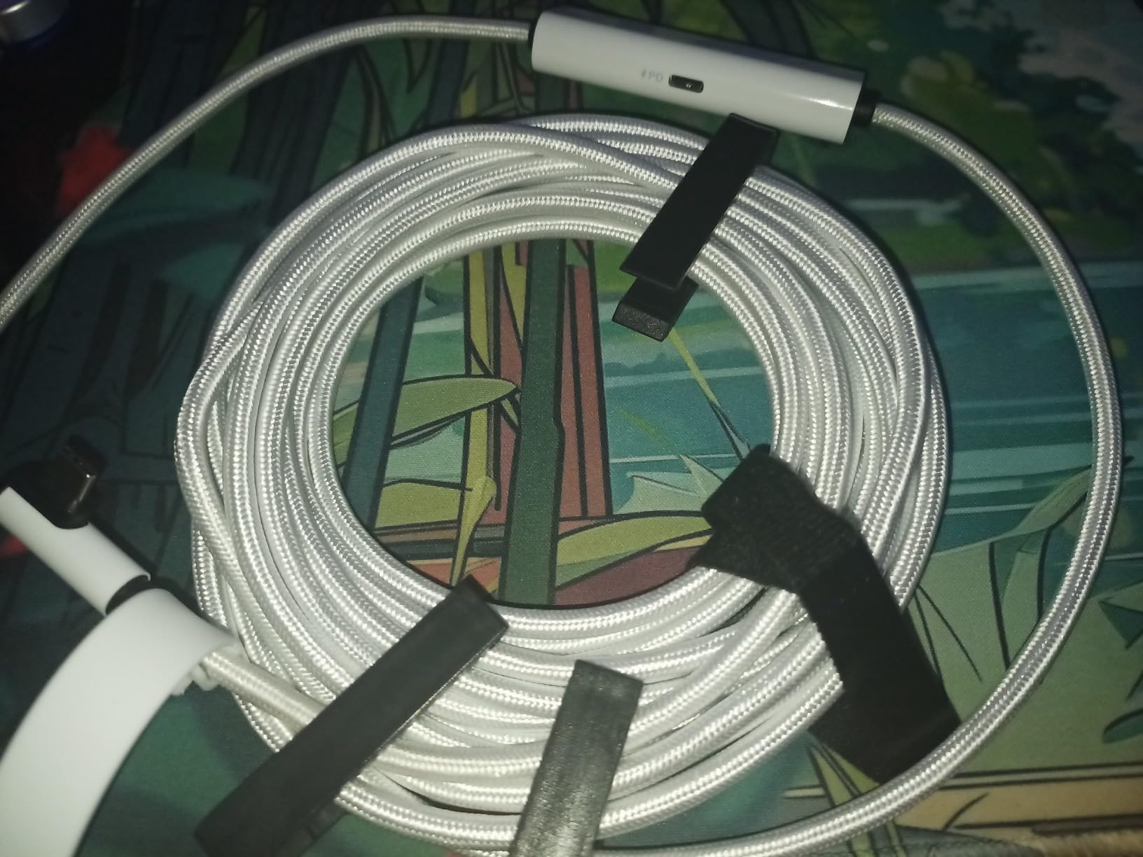 JSAUX Link Cable with 18W Charging 16ft, Compatible with Oculus Meta Quest 3S/ 3/ 2/ Pro and Pico 4, PC VR, Steam VR Accessories, 2-in-1 High Speed 5Gbs USB3.0 to USB-C Data Cord for VR Headset - Customer Photo 1