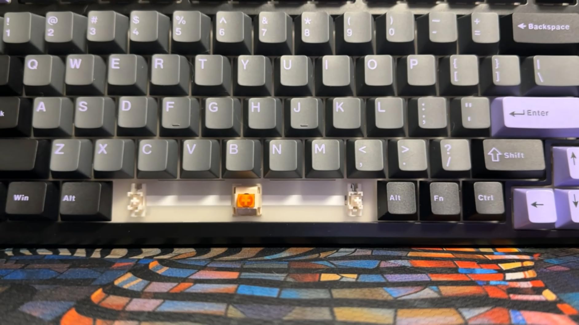 MCHOSE G98 PRO Wireless Gaming Keyboard, Tri-Mode Connection Gaming Keyboard, Hot Swappable Custom Gasket Structure, Pre-lubed Linear Switches, Double Shot PBT Keycaps RGB LED Backlit Purple&Black - Customer Photo 2