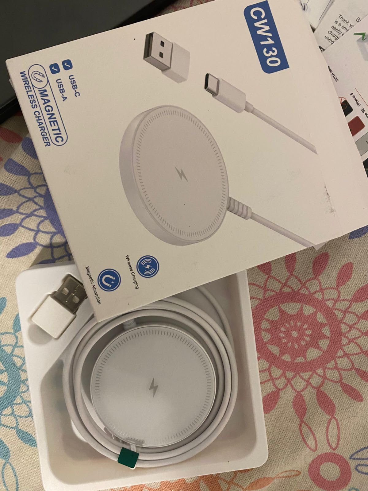 Magnetic Wireless Magsafe Charger iPhone: Charging Pad for iPhone 17/16/15/14/13/12 Series & AirPods Pro 4-2, Strong Magnet, Dual Ports, Case-Friendly, Lightweight for Travel Home Office Desk - Customer Photo 2