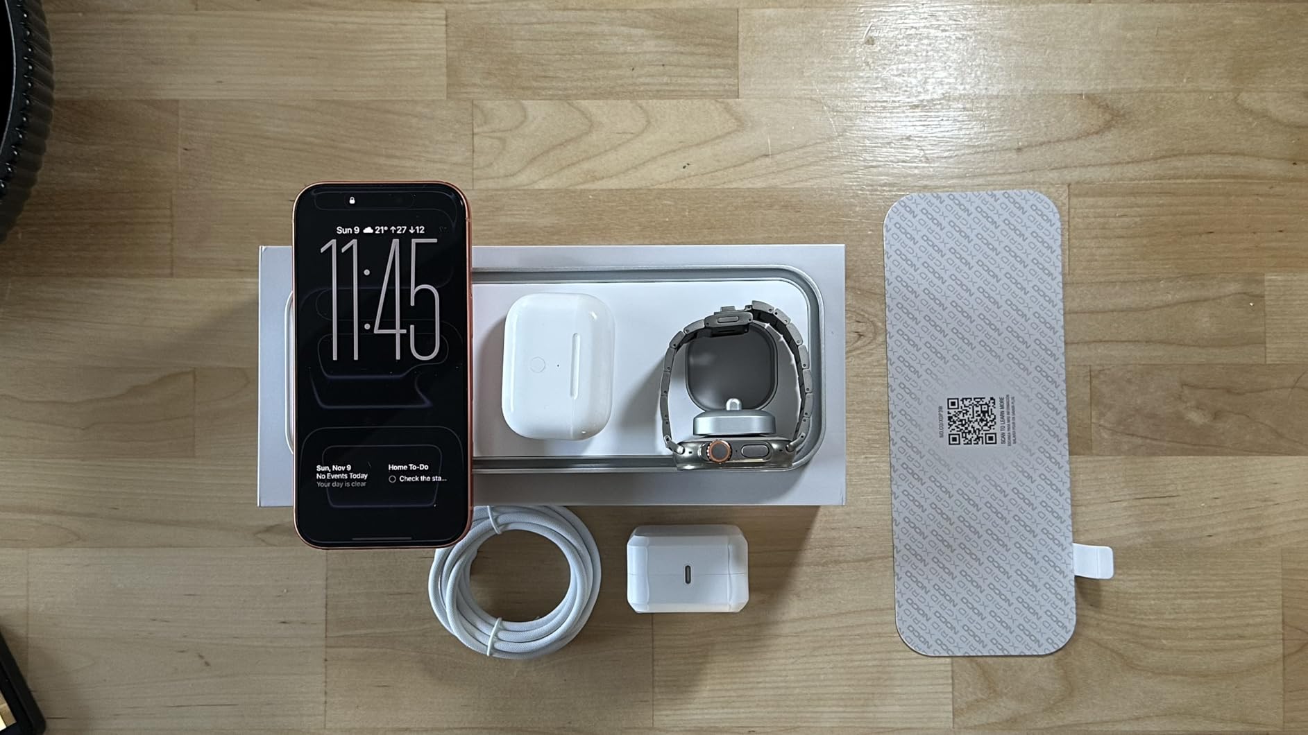 NOCO XGrid XDP3: 3-in-1 Wireless Charging Pad – Charging Station for iPhone, Apple Watch, and AirPods – MagSafe Compatible, Qi2 Certified – Includes 45W USB-C Wall Charger and 6.5-Foot USB-C Cable - Customer Photo 5