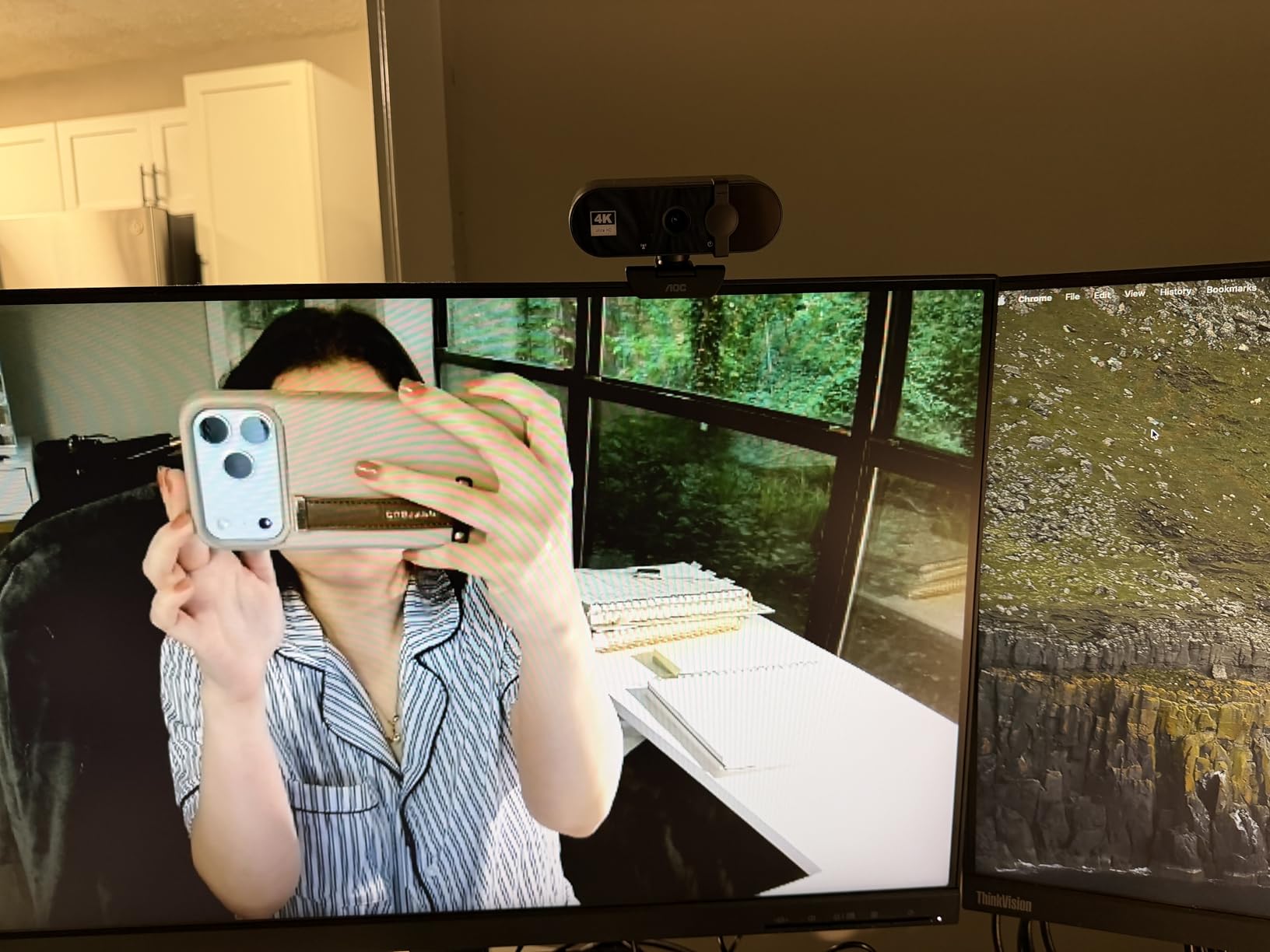 AOC 4K Webcam for PC with Microphone, Computer Camera with Noise Cancellation, Privacy Cover, 99 FOV, Plug & Play USB Webcam for Streaming, Conferencing, Zoom, Skype, Facetime, Laptop, PC customer photo 1